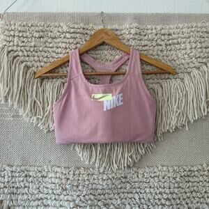 Nike Pink Swoosh Sports Bra